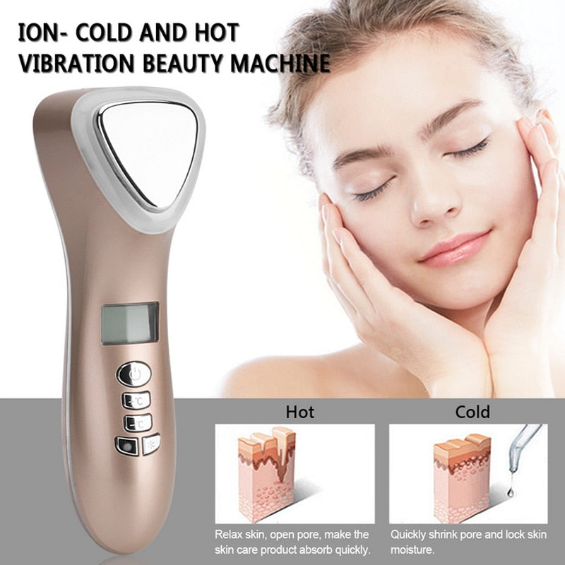 Ultrasonic Cryotherapy &amp; LED Hot-Cold Facial Massager