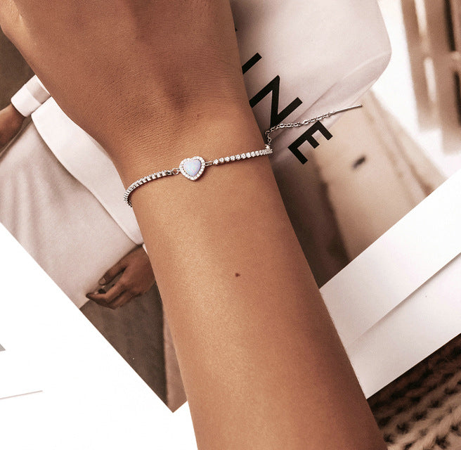 S925 Silver Bracelet - Heart-Shaped Love for Lasting Bonds