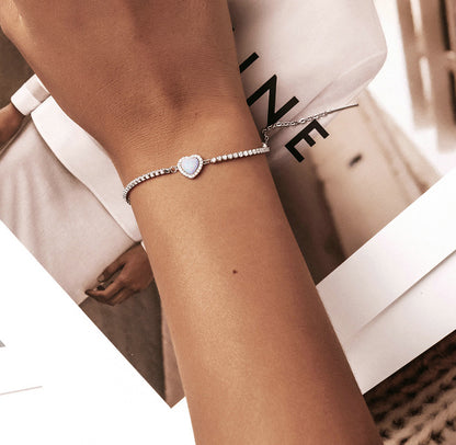 S925 Silver Bracelet - Heart-Shaped Love for Lasting Bonds