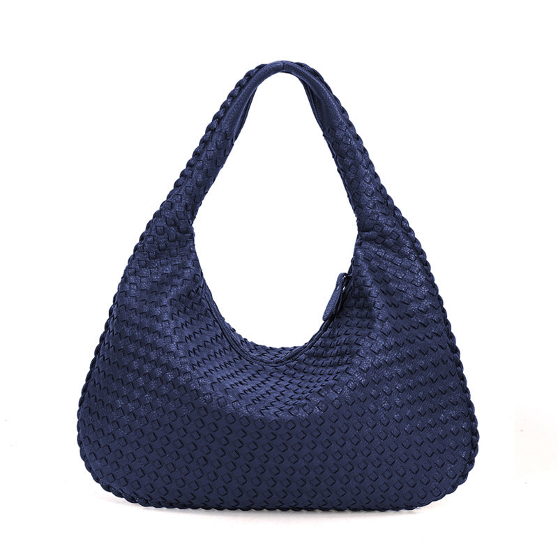 Handmade Woven Leather Hobo Bag, Spacious
