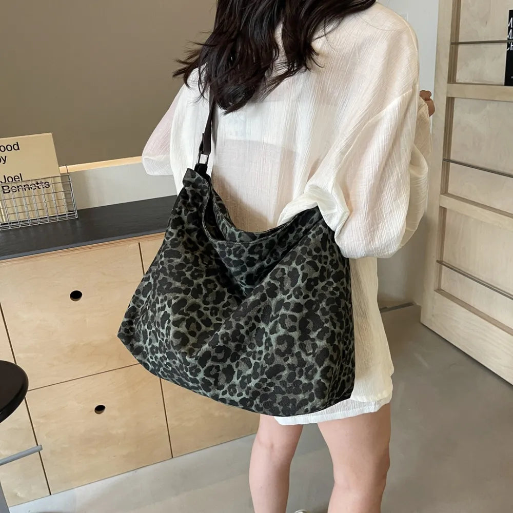 Leopard Print Tote with Adjustable Straps