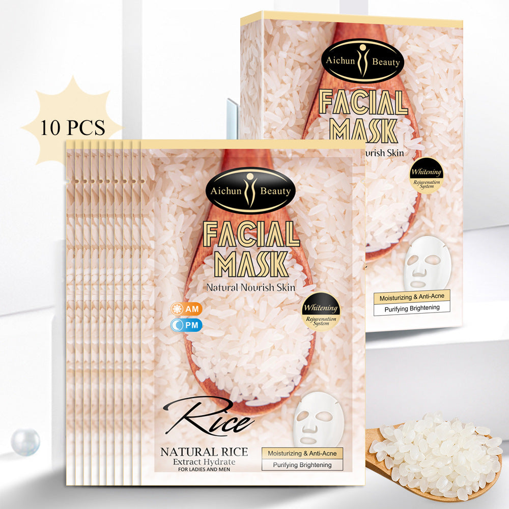 Rice Extract Facial Mask – Moisturizing &amp; Brightening Sheet Mask
