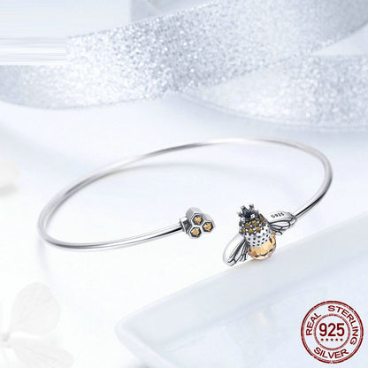 S925 Silver Bracelet - Bee Chain