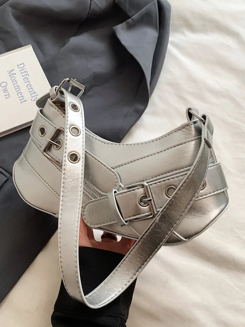 Chic PU Leather Buckle Shoulder Bag