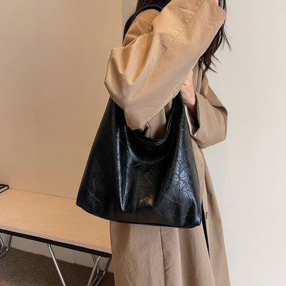 Vintage Wine Red Soft PU Leather Tote Bag