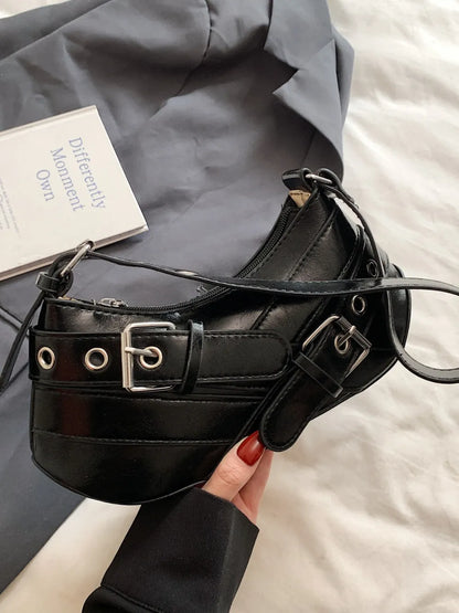 Chic PU Leather Buckle Shoulder Bag