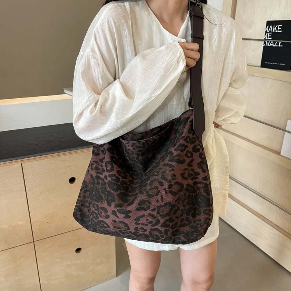 Leopard Print Tote with Adjustable Straps
