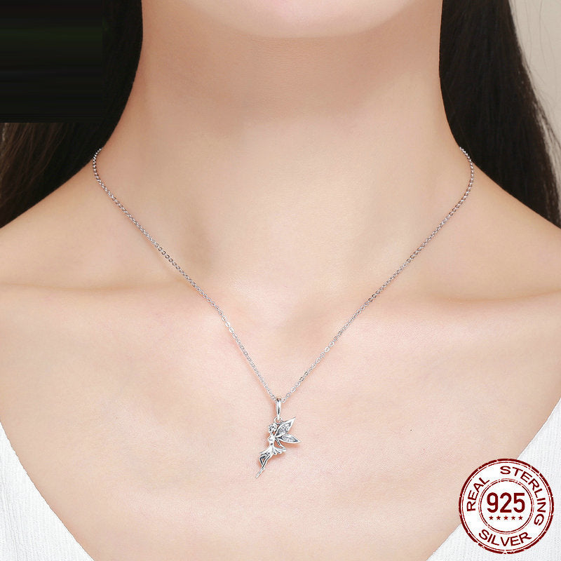 S925 Silver Necklace - Personalized Flower Fairy Silver Charm