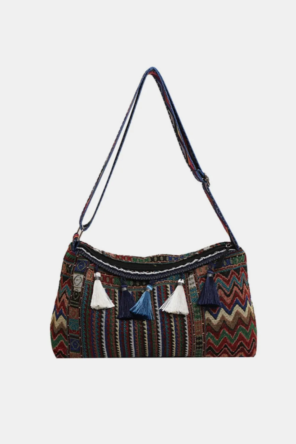 Tassel Strap Shoulder Bag with Adjustable Fit