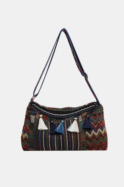 Tassel Strap Shoulder Bag with Adjustable Fit