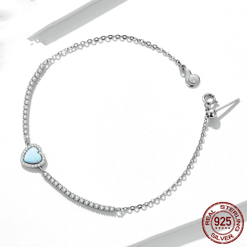 S925 Silver Bracelet - Heart-Shaped Love for Lasting Bonds