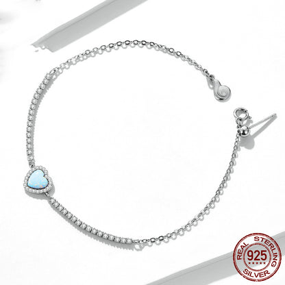 S925 Silver Bracelet - Heart-Shaped Love for Lasting Bonds