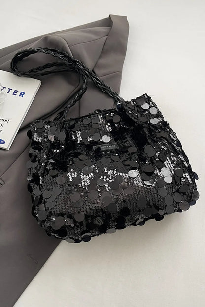Sequin Braided Strap Chic Shoulder Bag