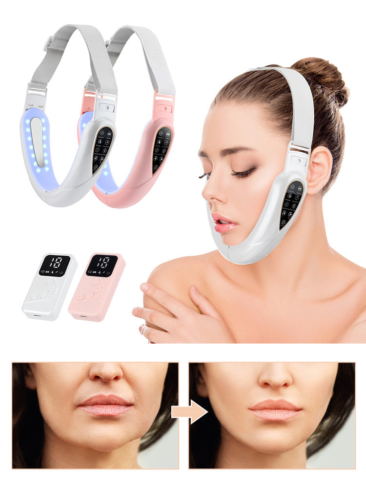 Remote Control Microcurrent Face Slimmer – EMS V-Face Lifting &amp; Light Therapy Device