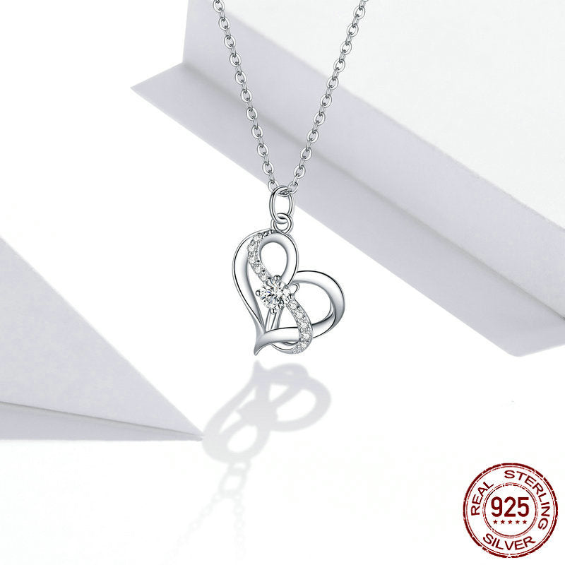 S925 Silver Necklace -  Heart-Shaped Pendant