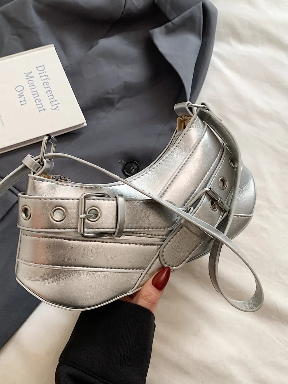 Chic PU Leather Buckle Shoulder Bag