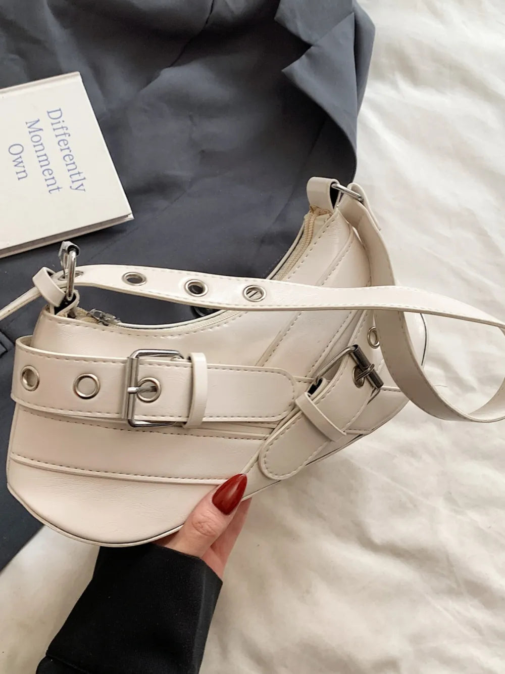 Chic PU Leather Buckle Shoulder Bag