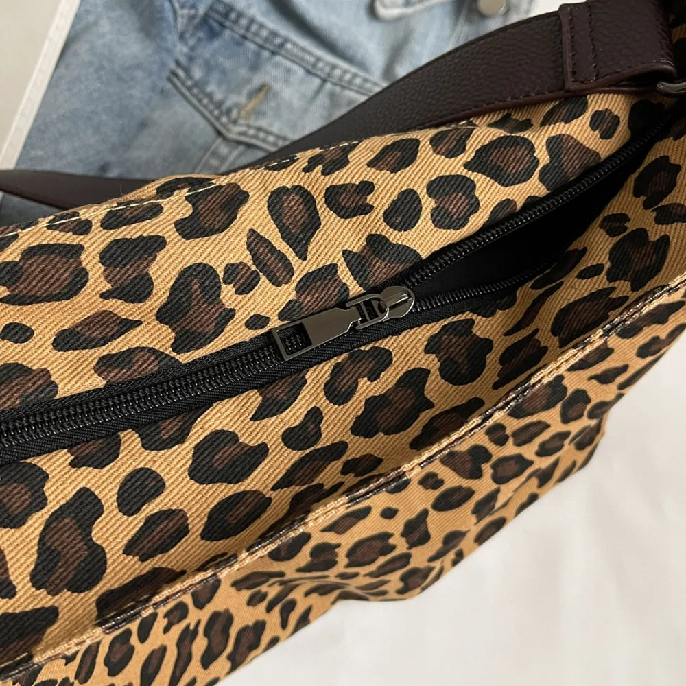 Leopard Print Tote with Adjustable Straps
