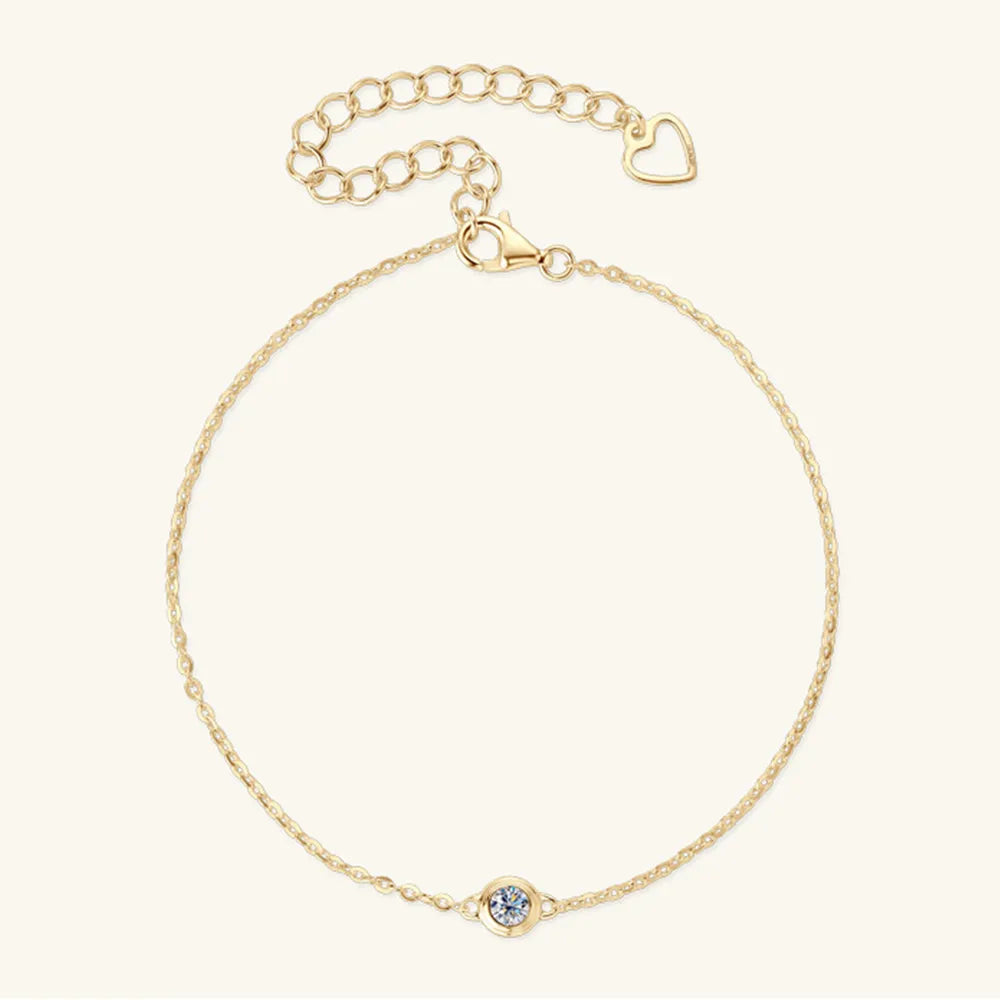 S925 Silver Bracelet - Inlaid Moissanite