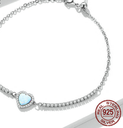 S925 Silver Bracelet - Heart-Shaped Love for Lasting Bonds