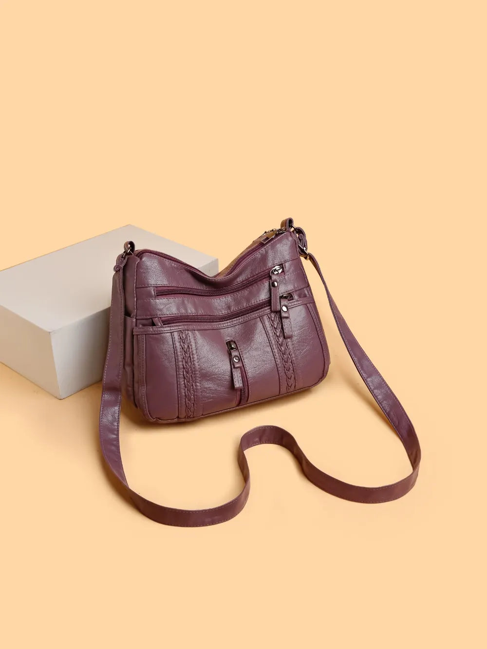 Stylish PU Leather Adjustable Shoulder Bag
