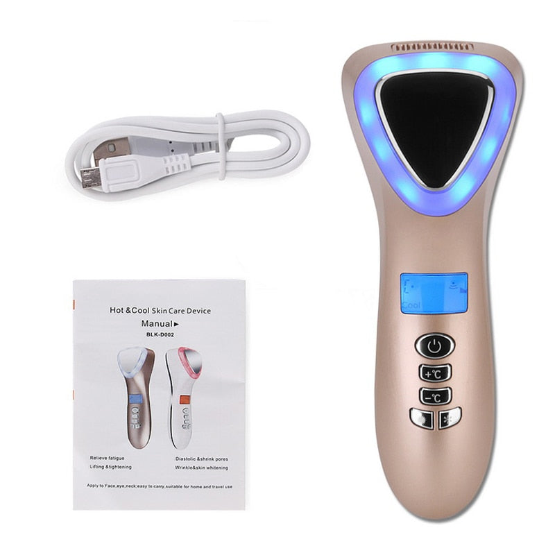 Ultrasonic Cryotherapy &amp; LED Hot-Cold Facial Massager