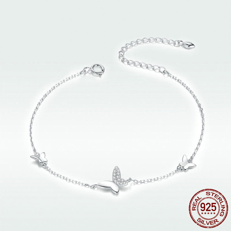 S925 Silver Bracelet - Elegant Butterfly