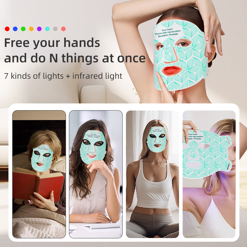 LED Photon Therapy Silicone Facial Mask – 8 Color Spectrum