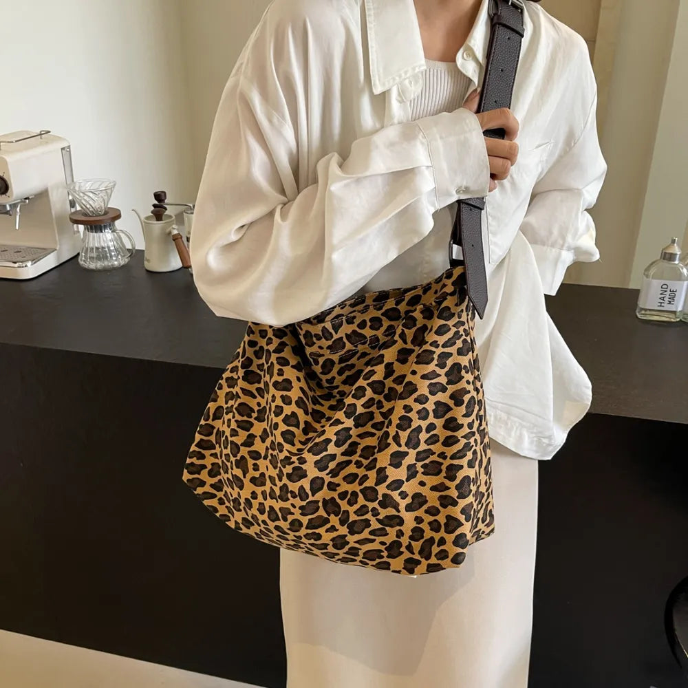 Leopard Print Tote with Adjustable Straps