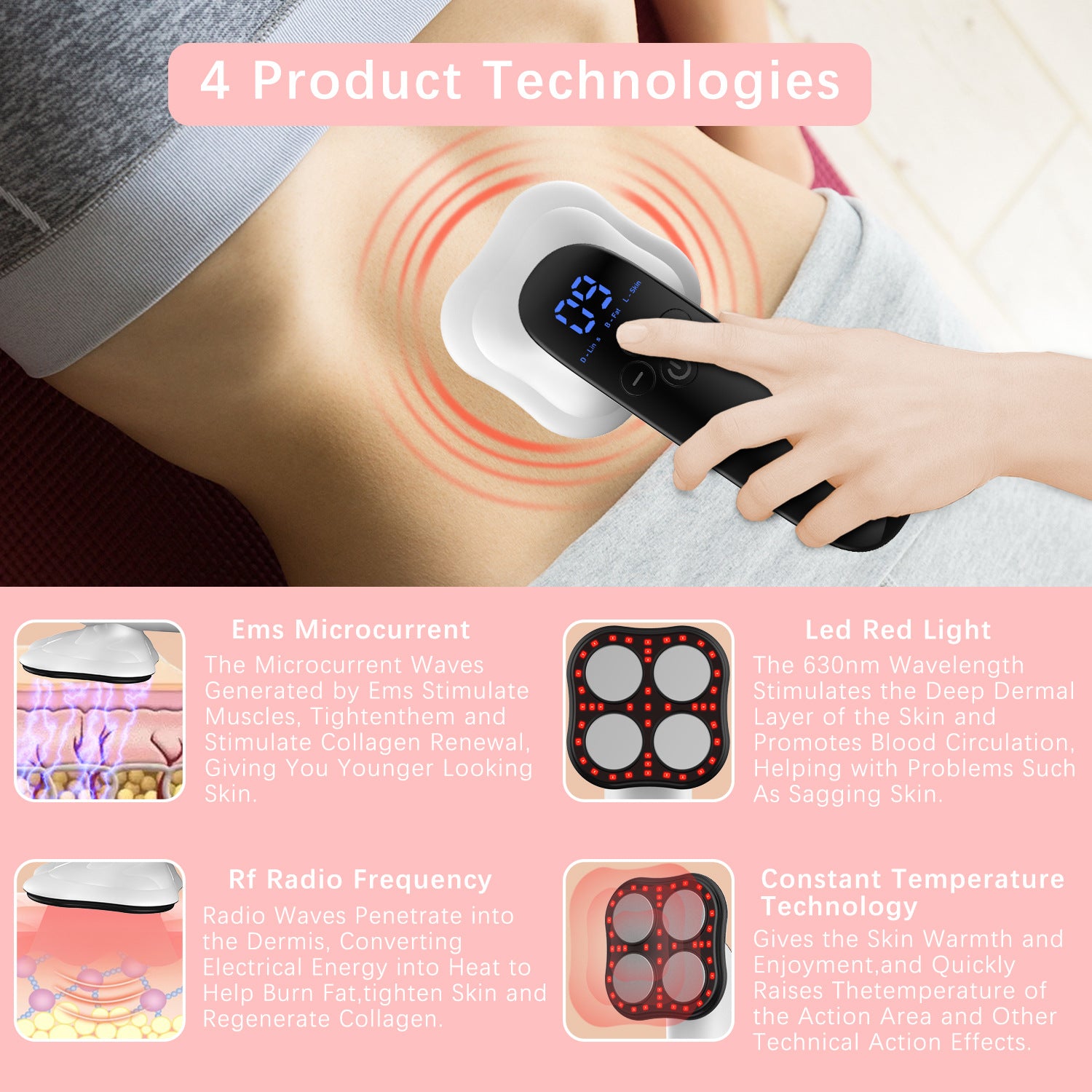 EMS Microcurrent Body Slimming &amp; Hip Lifting Device (2nd Gen RF)