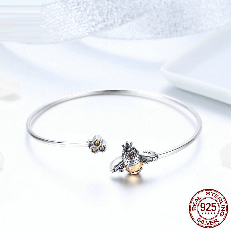 S925 Silver Bracelet - Bee Chain