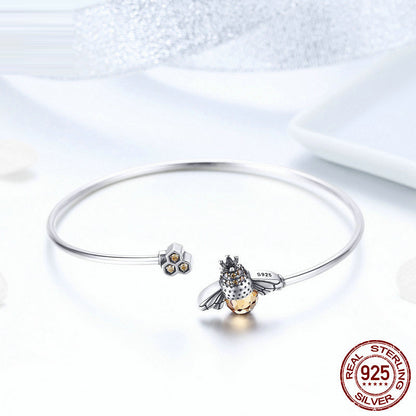 S925 Silver Bracelet - Bee Chain