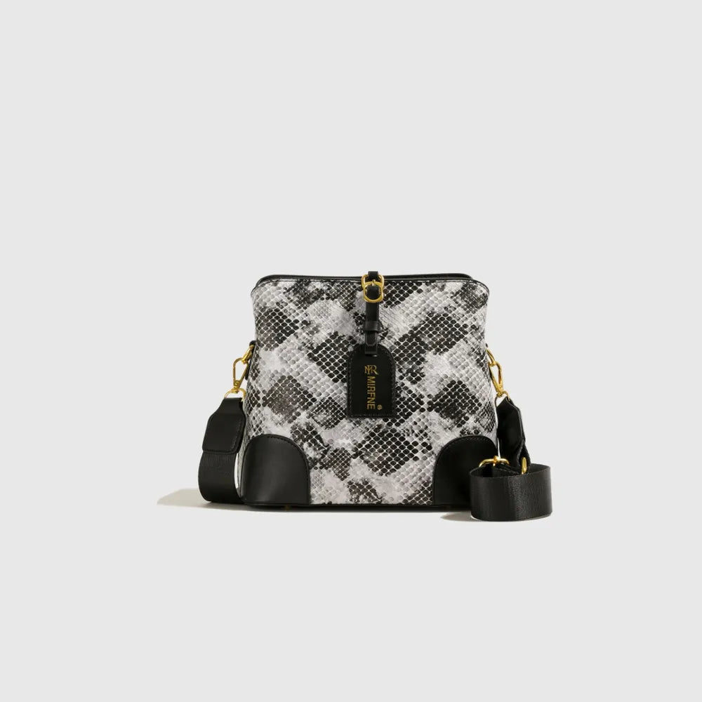 Snakeskin Print Crossbody Bag for Trendy Style