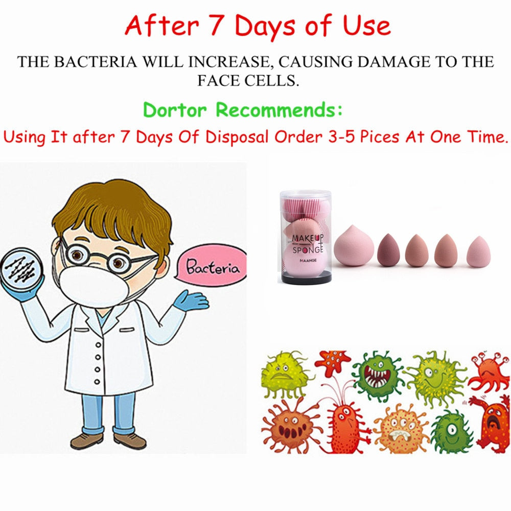 5Pcs Makeup Sponge Blender Set – Professional Beauty Puffs for Flawless Foundation