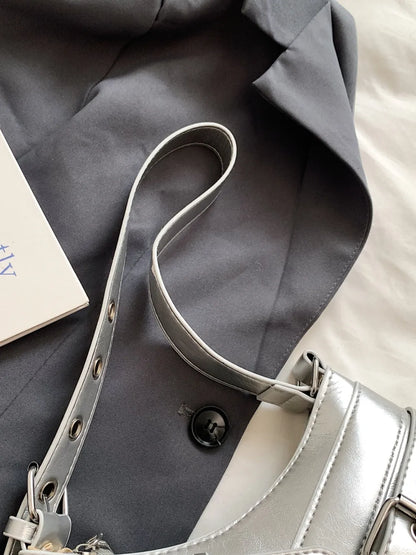 Chic PU Leather Buckle Shoulder Bag