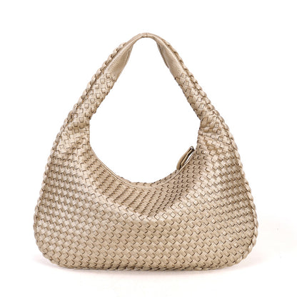 Handmade Woven Leather Hobo Bag, Spacious