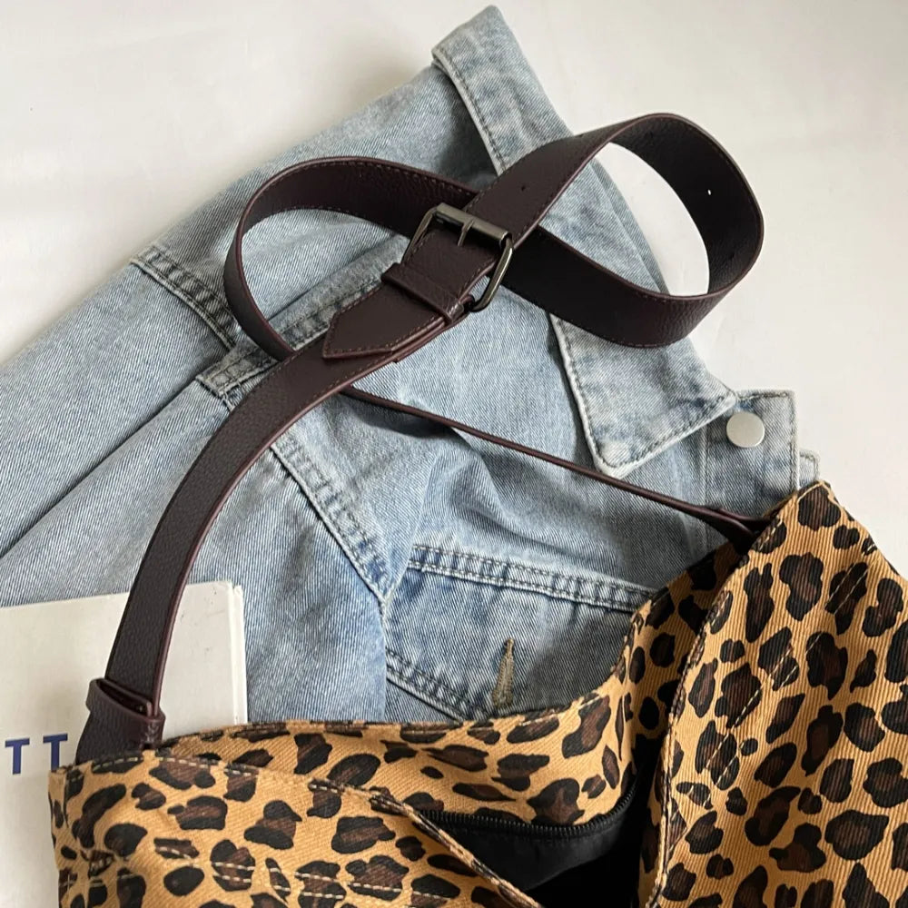 Leopard Print Tote with Adjustable Straps