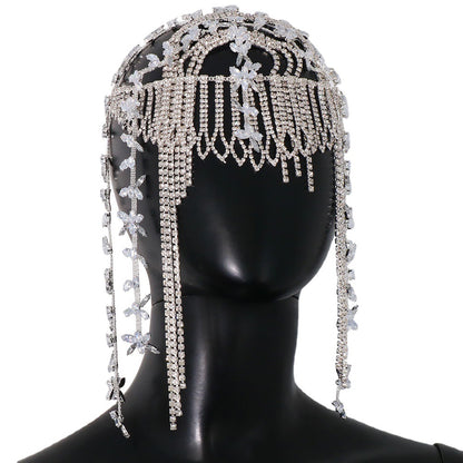 Fashionable Leaf Water Diamond Tassel Hair Chain – Elegant Women’s Headwear ✨