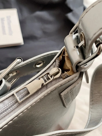 Chic PU Leather Buckle Shoulder Bag