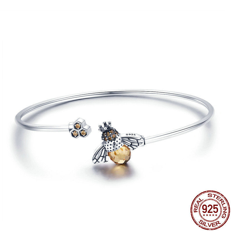 S925 Silver Bracelet - Bee Chain