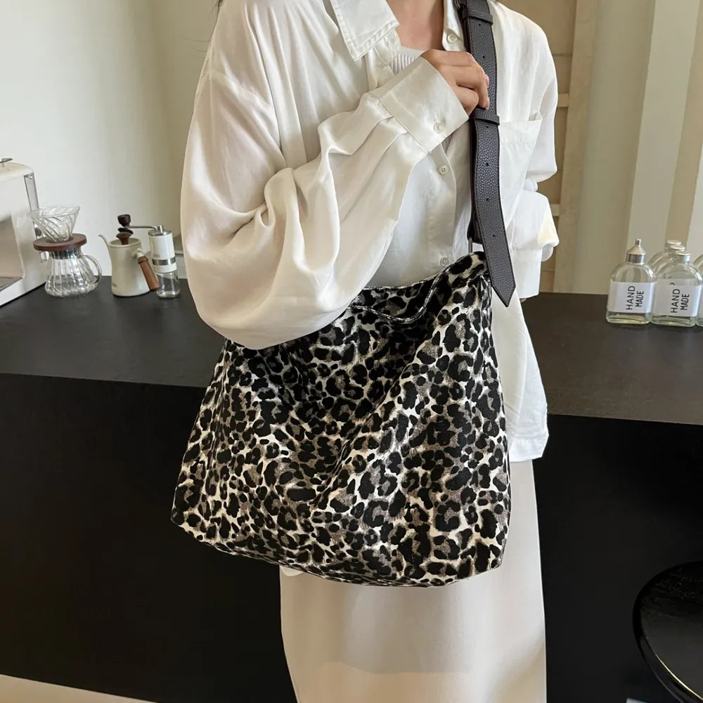 Leopard Print Tote with Adjustable Straps