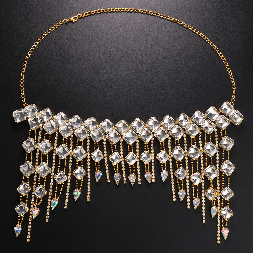 Exaggerated Crystal Hair Chain – European &amp; American Fashion ✨