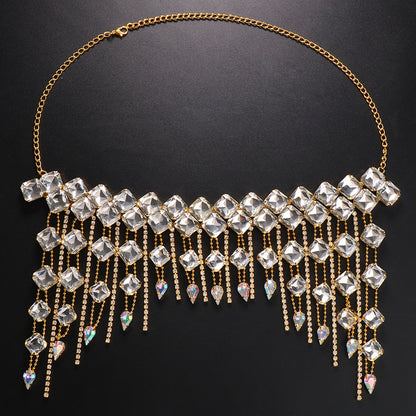Exaggerated Crystal Hair Chain – European &amp; American Fashion ✨