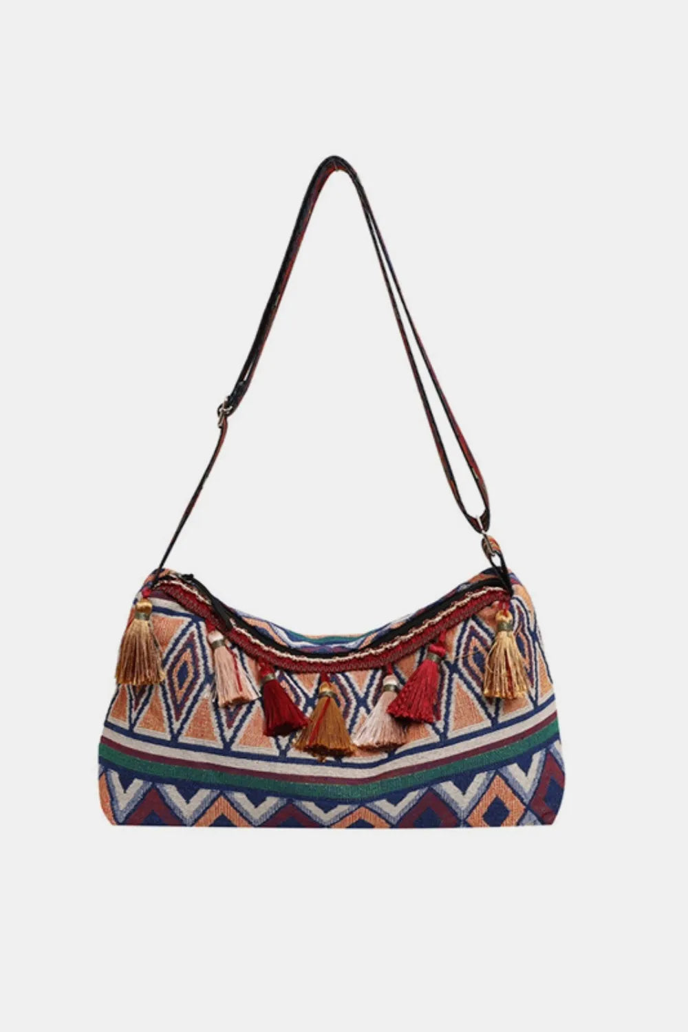 Tassel Strap Shoulder Bag with Adjustable Fit