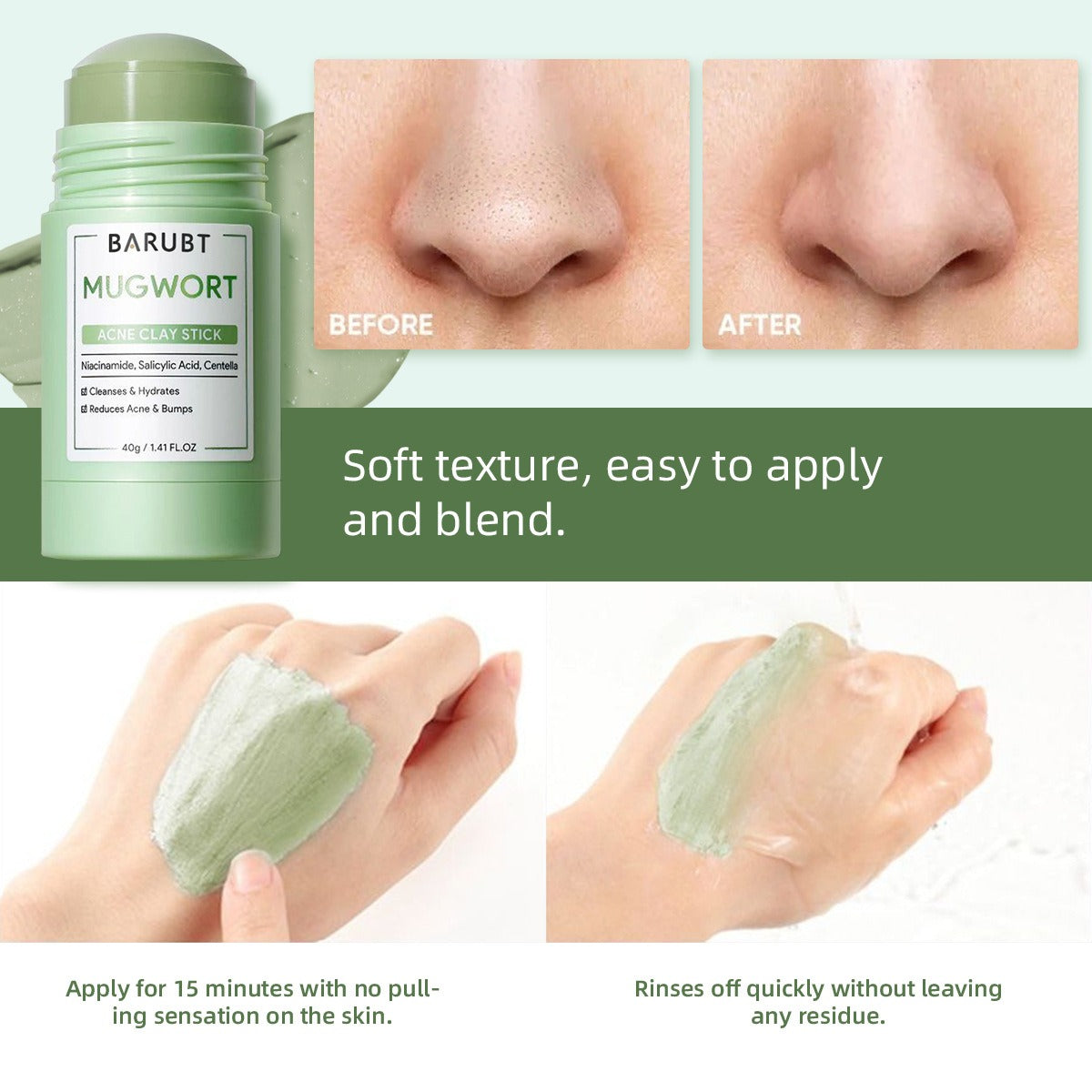 Artemisia Argyi Mud Mask Stick – Deep Cleansing &amp; Firming