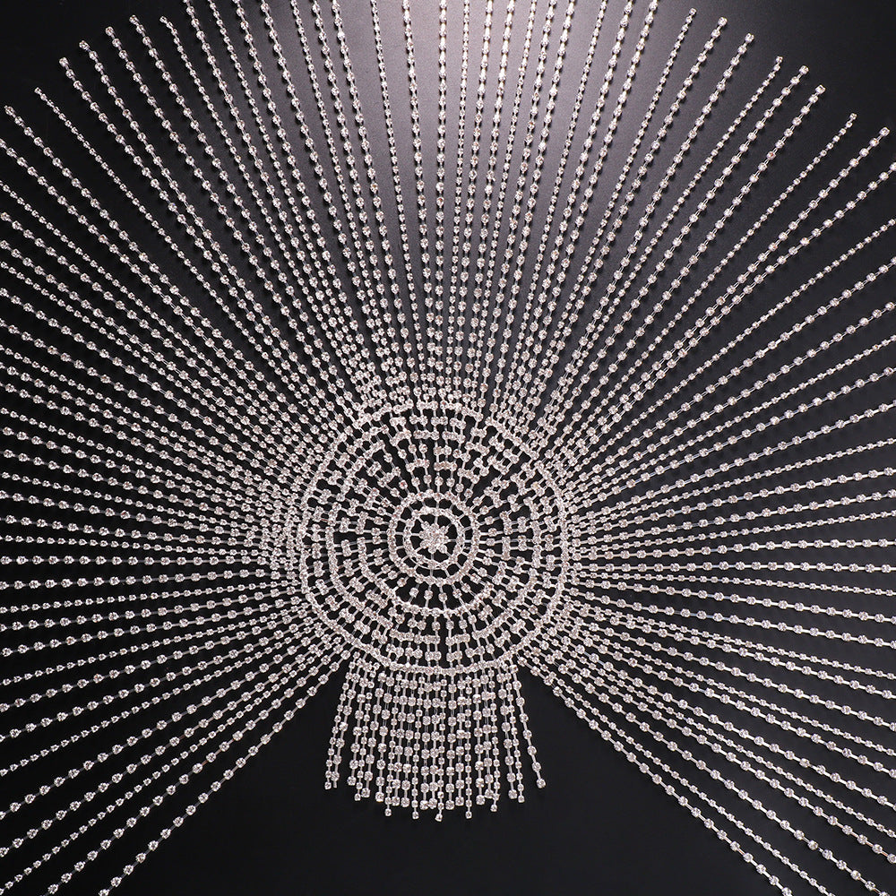 Exaggerated Long Flowing Rhinestone Hair Chain – Nightclub &amp; Stage Performance Headwear ✨