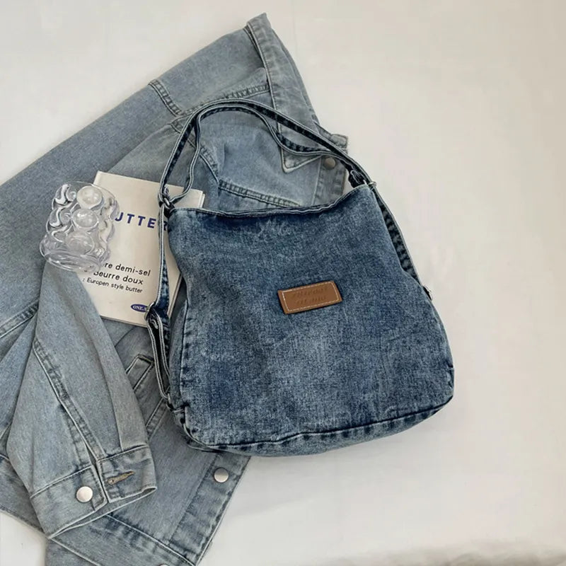 Stylish Adjustable Denim Shoulder Bag