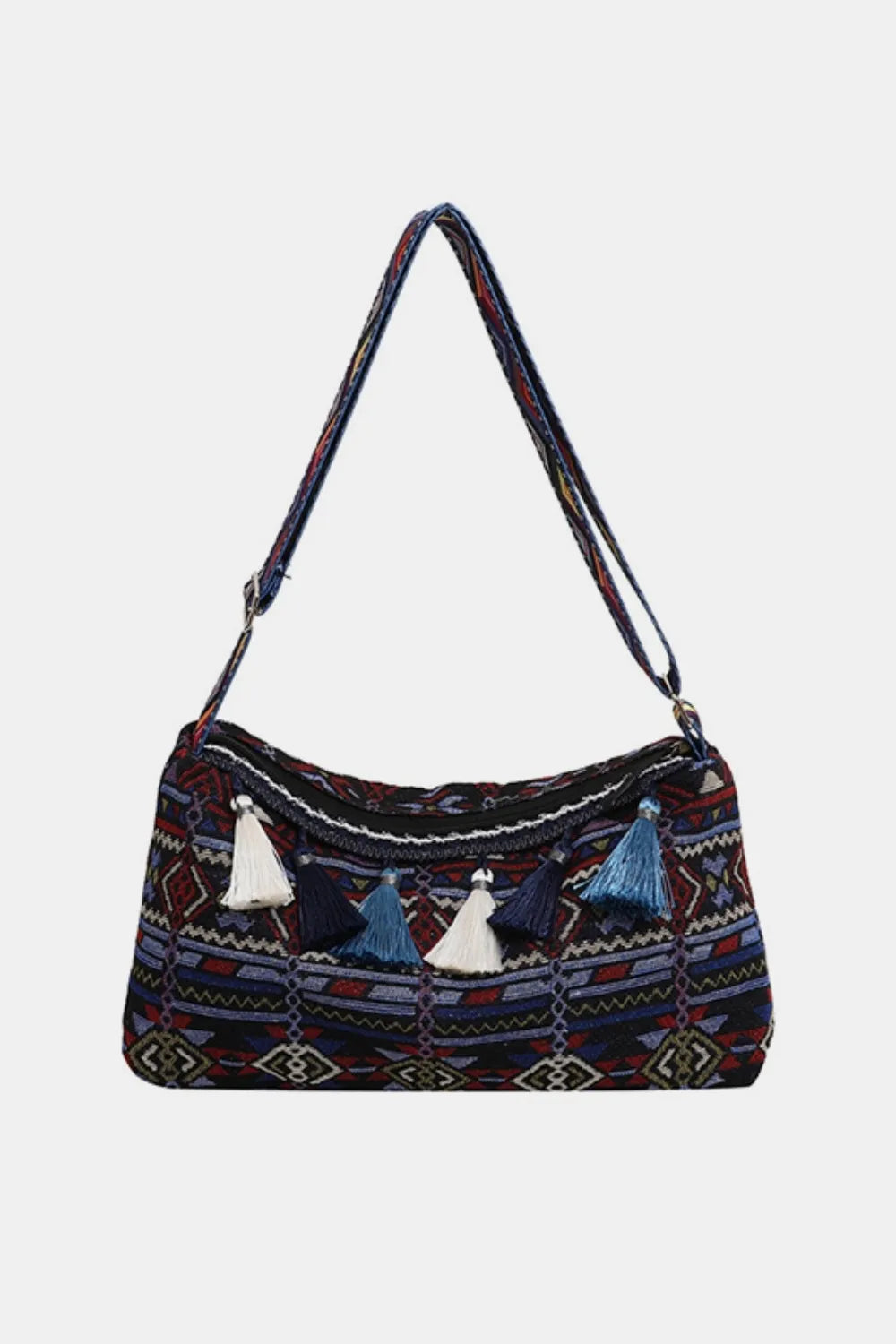 Tassel Strap Shoulder Bag with Adjustable Fit