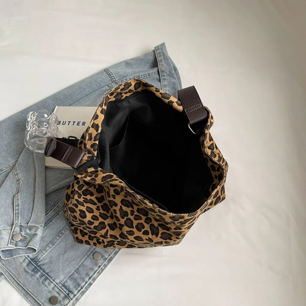 Leopard Print Tote with Adjustable Straps