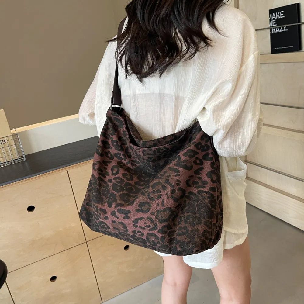 Leopard Print Tote with Adjustable Straps